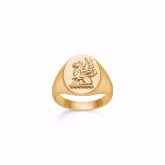 Guld & Sølv Design - stål "guld" signet herre ring