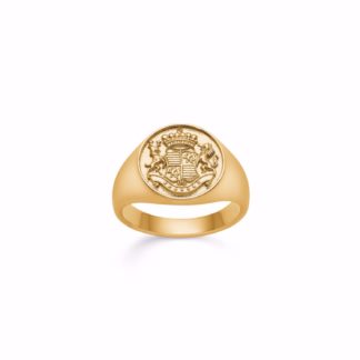 Guld & Sølv design - stål "guld" signet herre ring