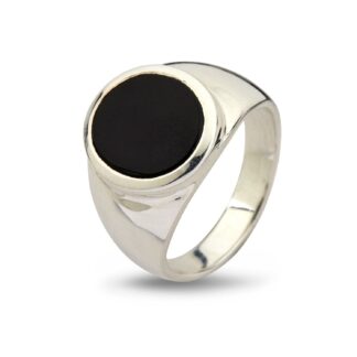 By Birdie Oval Black Onyx ring sølv